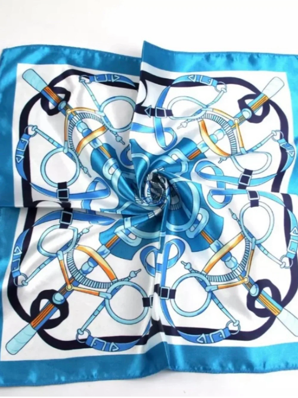 9Pcs Mix Silk-Look Floral Pattern Square Scarf - 50x50cm - Picture 2 of 10